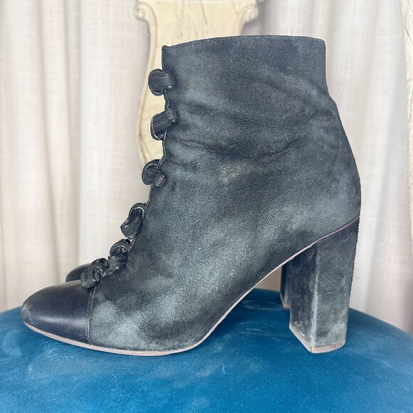 See By Chloé Black Military-Style Mid-Calf Boots with Bows - Picture 6 of 6